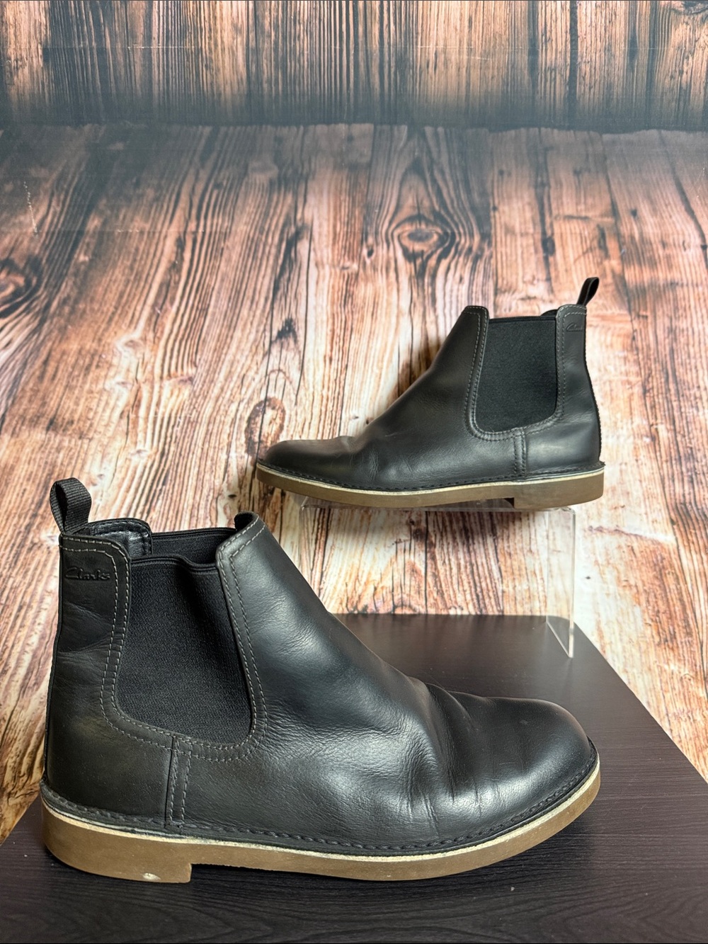 Clarks Leather Chelsea Boots Mens Sz 10M